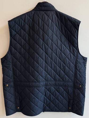Polo Ralph Lauren Men’s 3XLT Navy Quilted Vest Polo Club Brown Corduroy Collar - Picture 3 of 17