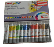 Vintage Pentel Arts Water Colors 12 Tubes ARTIST PAINT Sealed NOS 5 ml