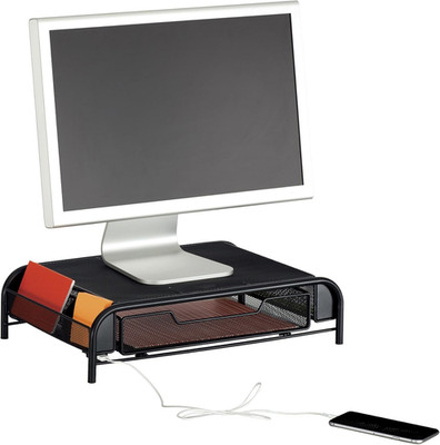 Products Onyx Mesh Monitor Stand 2159BL, Black Powder Coat Finish, Durable Steel