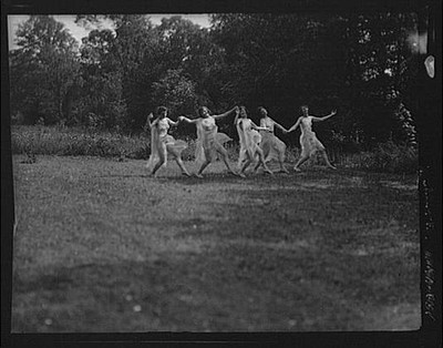 Elsie Dufour dancers, women, performers, poses, outdoors, clothing, Arnold