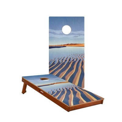 Cornhole Boards Elakai Cape Cod Mahogany Foldable Legs Weather Resistant