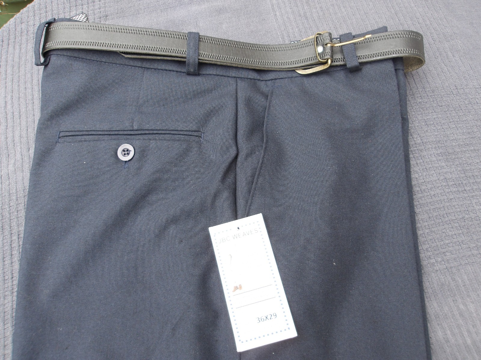 JBC Weaves Quality Ever-Pressed Trousers Navy Size 36" Waist & 29" Inside Leg image 3