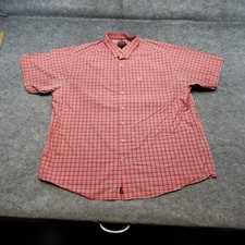 Ariat Shirt Men's 2XL Red Plaid Pro Series Short Sleeve Pocket Button Down Read