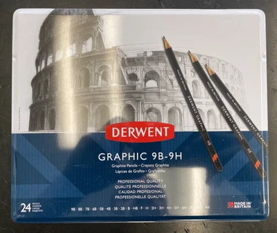 Derwent Graphic Pencils, Metal Tin, 24 Count (34202)