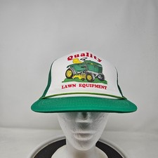 Vintage John Deere 80s Trucker Hat Mesh Back Logo Promo Rope