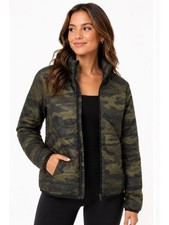 Victoria's Secret PINK Puffer Jacket Camo Green