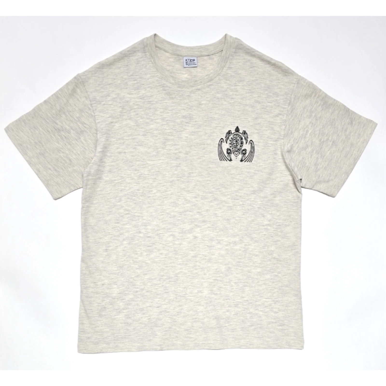 Unisex Graphic Turtle Korean & Polynesian Tattoo 100% Oatmeal Soft Cotton Tee
