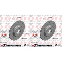 2X Zimmermann Sport Bremsscheiben 345Mm Gelocht Hinten Passend FüR BMW 7