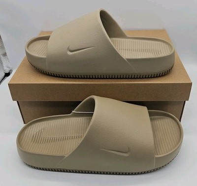 Nike Calm Slide Men's 12 Women's 13 Khaki Slip-on Sandals Brown FD4116-201 - NEW