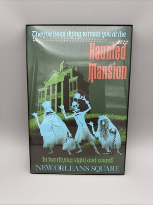Walt Disney Hitchhiking Ghosts Haunted Mansion Attraction Poster 18x12 Framed