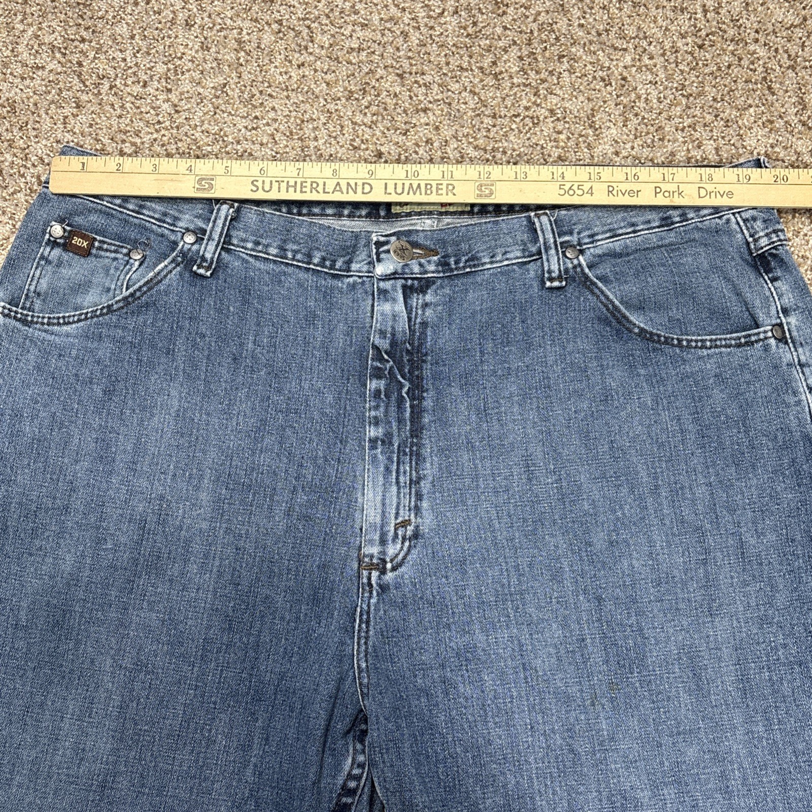 Wrangler 20X No. 33 Extreme Relaxed Fit Denim Jeans Mens 40x34 Fits 38x33 - View 8