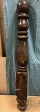 Vtg Salvage Turned Pine Wood Finial, Bed Newel, Porch Posts ,columns 43.5” Tall
