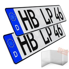 2x Kfz Kennzeichen 46x11cm Wunschkennzeichen zertifiziert PKW Autokennzeichen