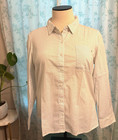 TOMMY HILFIGER blouse BLUE POLKA DOT ROLL TAB WHITE COTTON SHIRT womens XXL 2X — photo 2