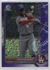 2022 Bowman Chrome Prospects Purple Shimmer Refractor 180/250 Eddys Leonard 15wb