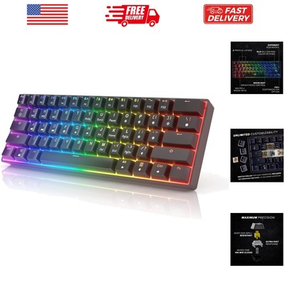 Mechanical Gaming Keyboard - 61 Keys Multi Color RGB Illuminated LED Backlit ...