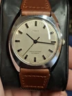 Timex Viscount 1972 Silver Tone Mens Vintage 1970s Automatic Self Winding Watch