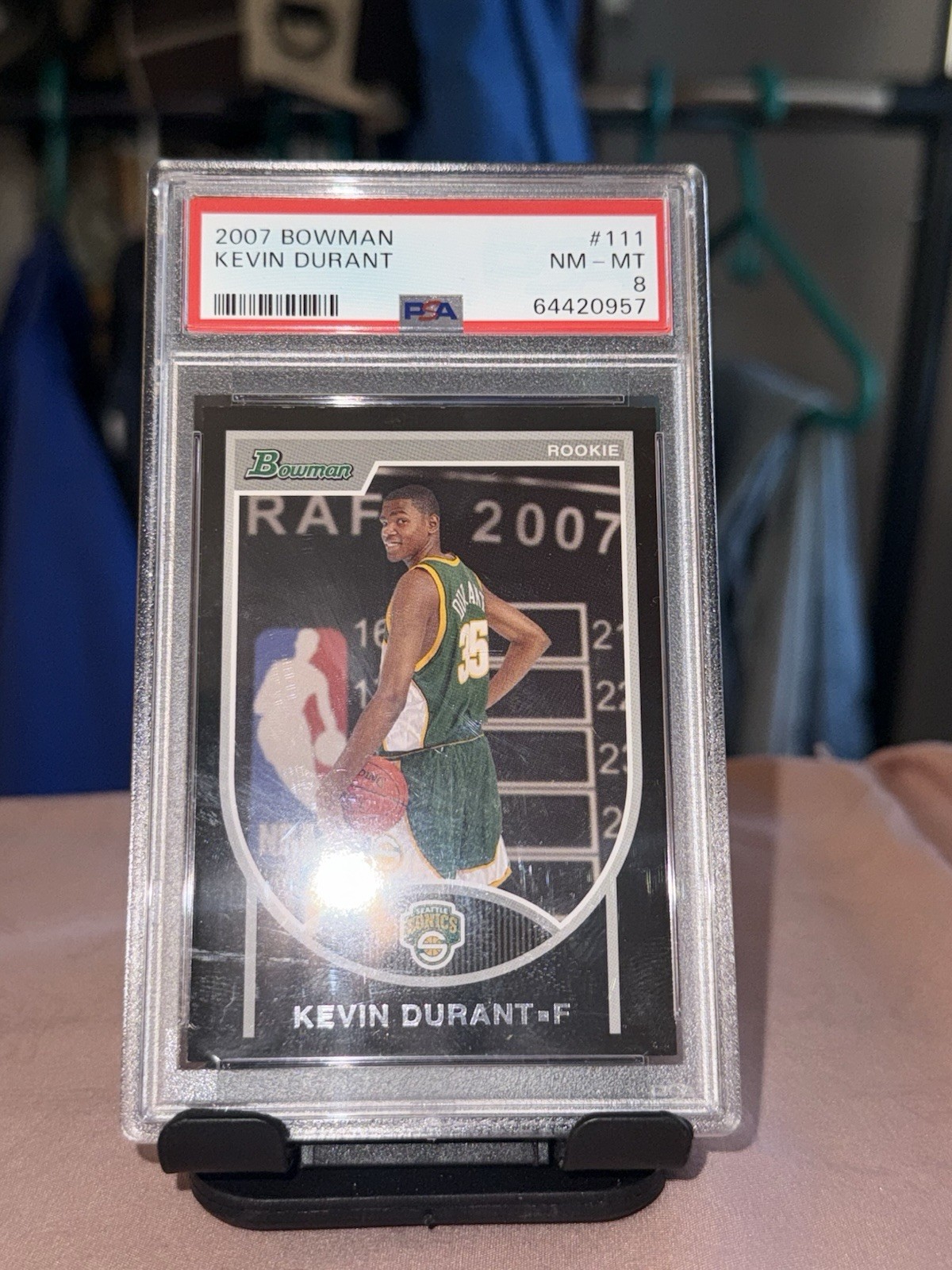 2007-08 Bowman Draft Picks & Stars Rookie Kevin Durant /2999 PSA 8 (RC)