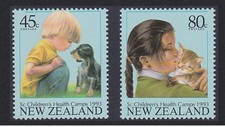 New Zealand Kitten Puppy Health Stamps 2v 1993 MNH SG#1741-1742 Sc#B143-B144