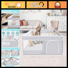 50x50 Inch Baby Playpen - Indoor/Outdoor Play Yard for Toddlers, Safe Mesh Desig