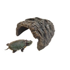 Reptile Rock Hide Cave for Aquarium Decor, Resin Tortoise Dock Hideout Turtle Ba