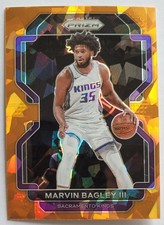 2021-22 Prizm Marvin Bagley Orange Cracked Ice Prizm #136 Sacramento Kings