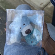 Wubbanub Blue Bear Infant Baby Soothie Pacifier w/Green Binky 7" HTF Replacement