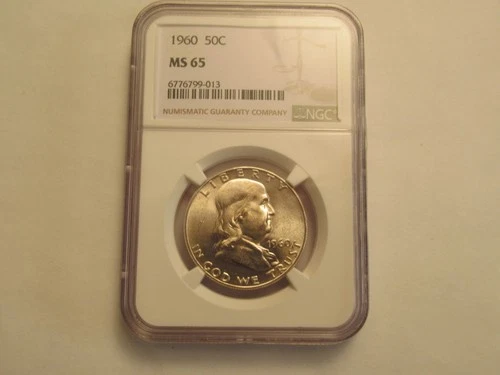1960  Franklin Half Dollar, NGC MS65