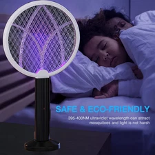 2 in 1 Electric Fly Swatter & Mosquito Killer Lamp with 4000V Indoor Outdoor##