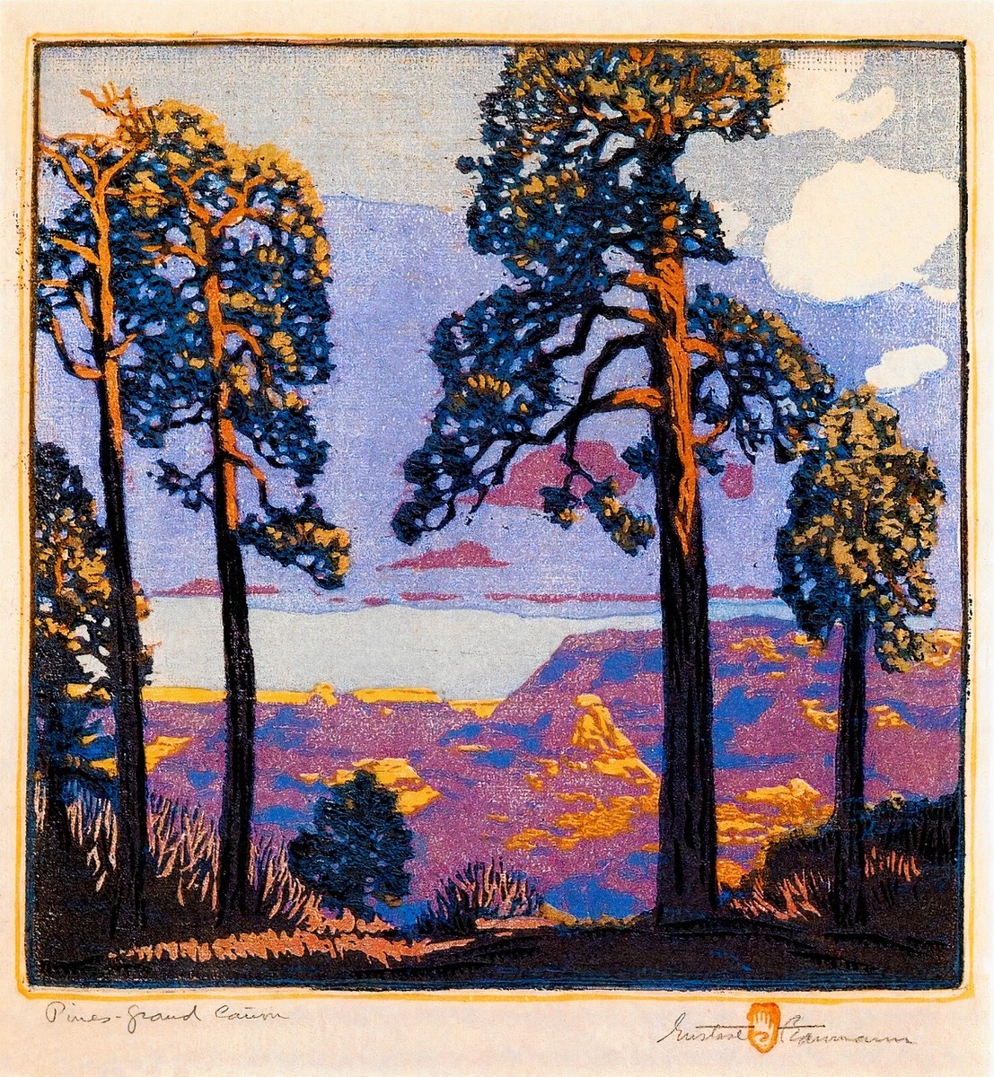 Gustave Baumann: Pines - Grand Canyon 22x30 Archival Quality