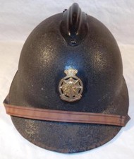 Casque Adrian modèle 31 avec insigne Protection Civile belge Belgique 1931