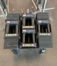 PowerBlock | Commercial Pro 175lbs Adjustable Dumbbell Set w/ Rack
