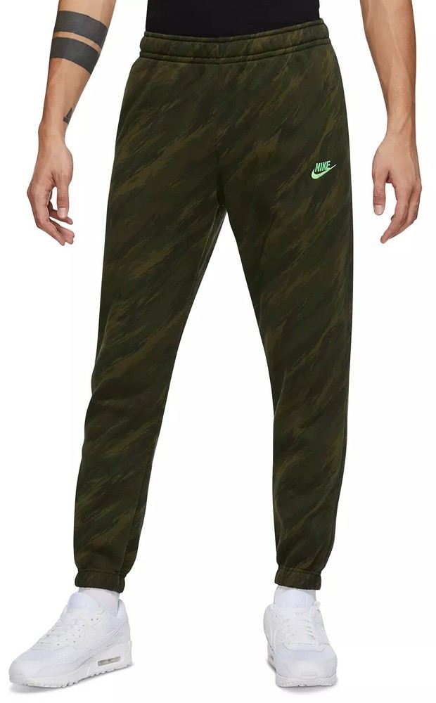 Nike Jogger Sweat Pants Camo Club Green Fleece Men's Size Large L NWT New