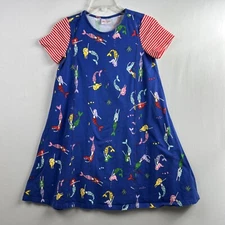 Hanna Andersson 150 Dress Girls Size 12 Mermaid A Line Coastal Nautical Beach