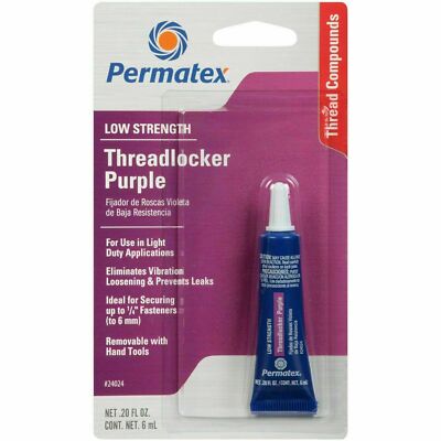 Permatex 24024 Low Strength Threadlocker Purple, 6 ml Tube