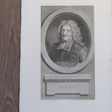 GRAVURE 19ème SIÈCLE RENÉ D'AUBERT DE VERTOT 