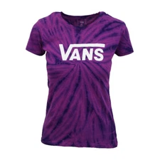 VANS WOMEN TIE DYE LOGO T SHIRT NEW