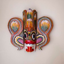 10 inch Asian Handmade Wooden Traditional Devil Tribal Tiki Mask Wall Decor