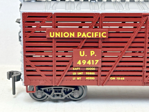 Vintage Atlas 2-Rail "O" Scale #6224 Union Pacific 40' Stock Car #49417 in Box - Picture 5 of 24