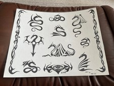  Lot 56 Vintage Tattoo flash art laminated sheet Jeff Bartels 1998