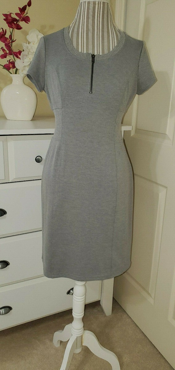 Spence Petite Gray Knit 1/4 Zip Mini Dress Short Sleeve Stretch Sz.8P (4-6) | eBay Spence Petite Gray Knit 1/4 Zip Mini Dress Short Sleeve Stretch Sz.8P (4-6) | eBay