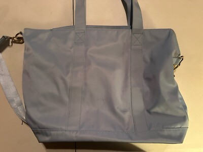 $168 STONEY CLOVER LANE Classic Tote Bag Nylon Periwinkle Zip Gold Zipper