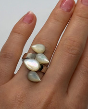 925 Sterling Silver Mother OF Pearl Ring Size 7