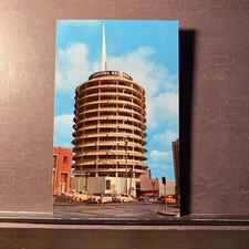 Capitol Records Tower Hollywood n Vine CA recording Vintage CHROME Postcard UNP