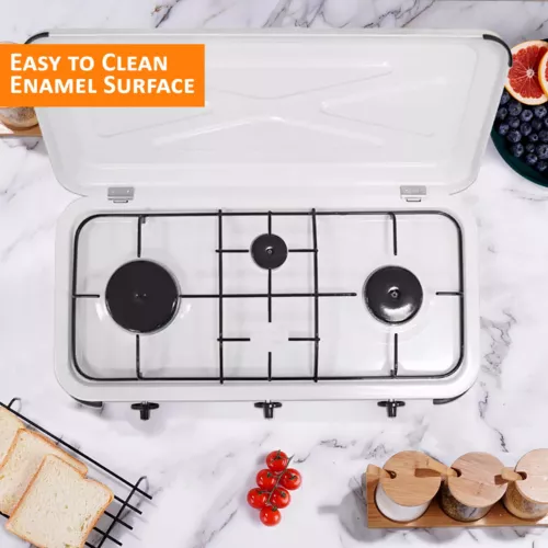 Portable 3 Burner Gas Stove Desktop Cooker Cooktop LPG Outdoor Camping
