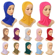 Women Muslim Inner Hijab Cap Under Scarf Cotton Bonnet Headwear Islamic Bandana