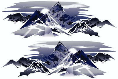 2 RV TRAILER CAMPER MOUNTAIN SCENE DECALS GRAPHICS -630-5