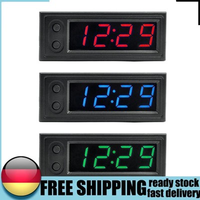 3 in 1 Car Temperature Clock LED Display Digital Temperature Gauge Luminous 12V