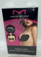 Image of Maidenform Bra Adhesive Clip Bra C Cup -Black -Backless Strapless Silicone