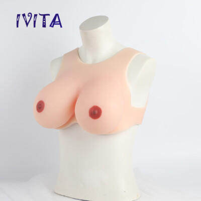 Tasse Silicone IVITA FF Grande Aréole Ovale - Poitrine Pour Travestissement, Taille 6XL, Couleur Suntan